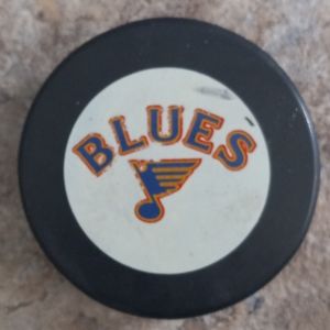 80s Official Game used Puck. St Louis Blues